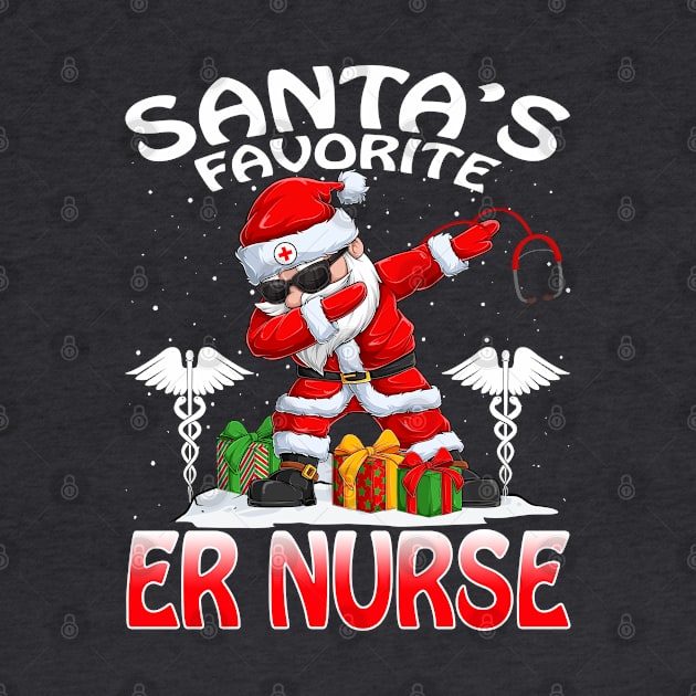 Santas Favorite Er Nurse Christmas T Shirt by intelus